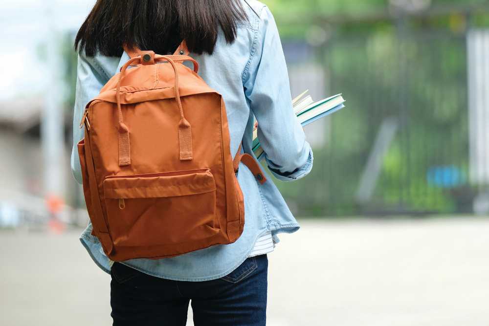 College student with backpack